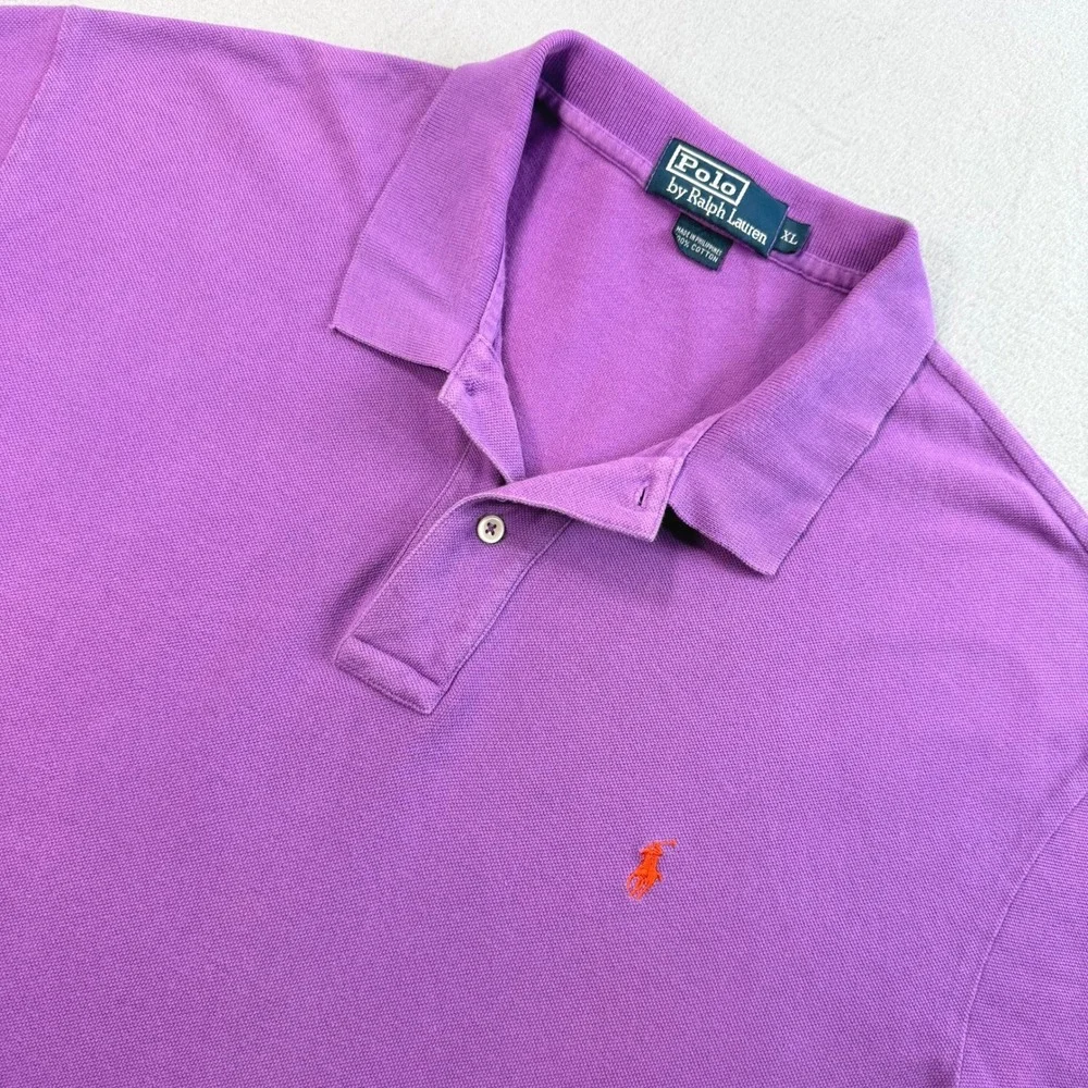 Mens Polo Ralph Lauren Purple Polo Shirt Sz XL Short Sleeve Pique Pony